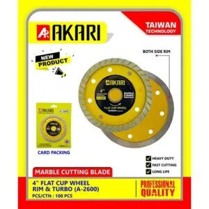 Akari 4 Inch Flat Cup Rim & Turbo Diamond Saw Blade 105mm A-2600
