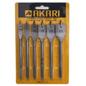 Akari Flat Wood Drill Bit Set