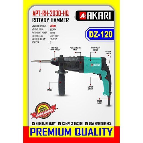 Akari Rotary Hammer 1000W 20mm Aptrh2030Hq