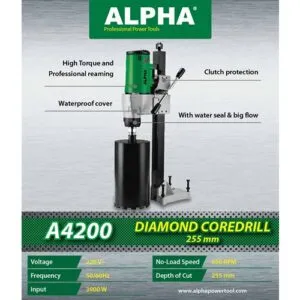 Alpha 10 Inch Diamond Core Drill 3900W 255Mm A4200