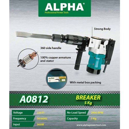 Alpha A0812 Demolition Hammer 900W 5Kg - UNBOXTOOLS.COM