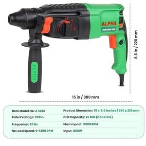 Alpha A3226 800W Rotary Hammer 26Mm