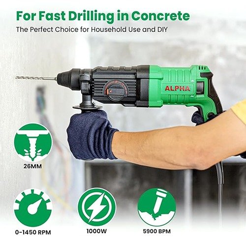 Alpha A3228 1000W Rotary Hammer 26Mm