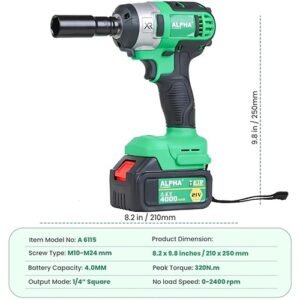 Alpha 1/4'' Square Drive Cordless Impact Wrench With Kit 21V A6115