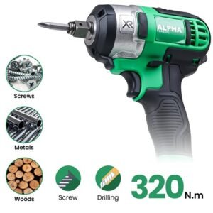 Alpha 1/4'' Square Drive Cordless Impact Wrench With Kit 21V A6115