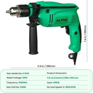 Alpha Impact Drill Machine 13Mm 550W A6136