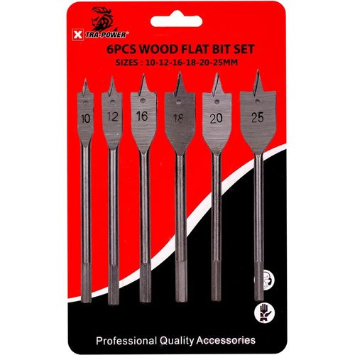 Xtra Power 6 Pieces Flat Wood Drill Bit Set