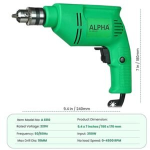 Alpha 400W Drill Machine 10Mm A6110