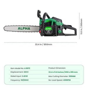 Alpha 22 Inch 58c Gasoline Chain Saw 550Mm A9072