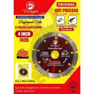 Dragon 4 Inch 9 Seg Diamond Saw Blade 100Mm Hot Pressed 7420
