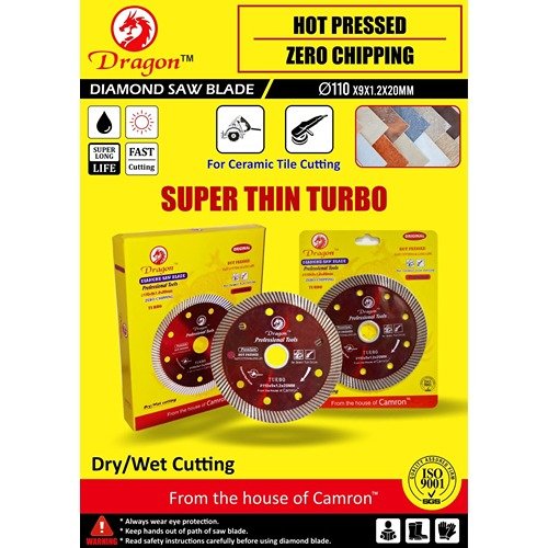Dragon 4 Inch Turbo Diamond Saw Blade 100Mm Super Thin