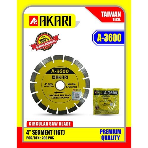 Akari 4 Inch 16 Seg Diamond Saw Blade 100Mm A-3600