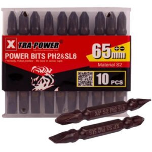 Xtra Power 65Mm +/- Screw Driver Bit 2.5 Inch Ph2/Sl6