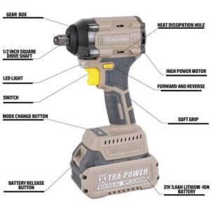 Alternative view of Xtra Power 1/2'' Square Drive Cordless Impact Wrench 21V 350 N*M Xpciw01