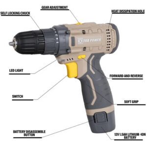 Alternative view of Xtra Power 12V Cordless Drill Machine 10Mm Xpcdm01