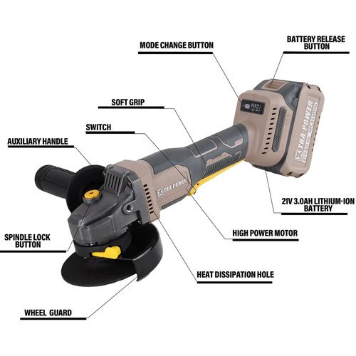 Xtra Power 4 Inch 21V Cordless Angle Grinder 100Mm Xpcag02
