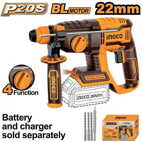 Ingco 20V Cordless Rotary Hammer 22Mm Crhli20208