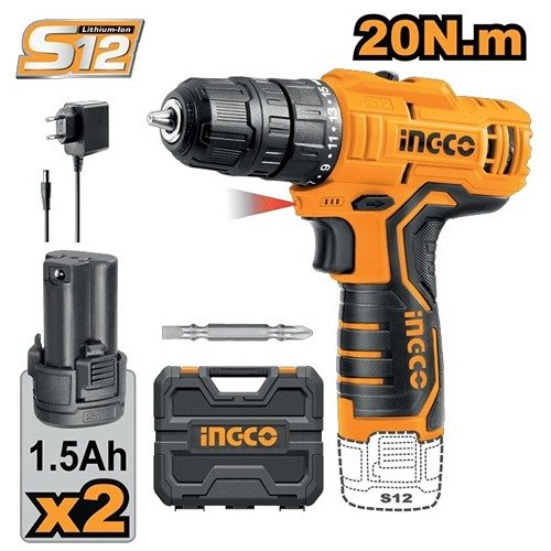 Ingco 12V Cordless Drill Machine 10Mm Cdli12208