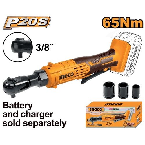 Ingco 3/8'' Square Drive Cordless Drive Ratchet 20V 65 N*M Cdrli2060151