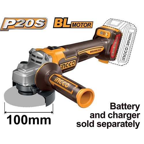 Ingco 4 Inch 20V Cordless Angle Grinder 100Mm Cagli21104