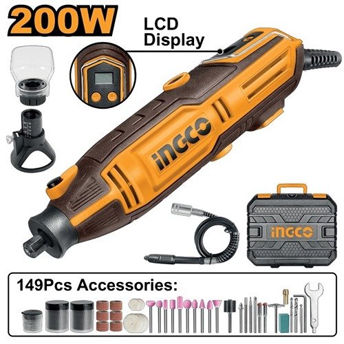 Ingco 200W Die Grinder With Kit 3.2Mm Mg2008