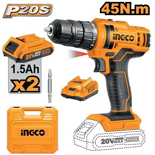 Ingco 20V Cordless Drill Machine 10Mm Cdli20028
