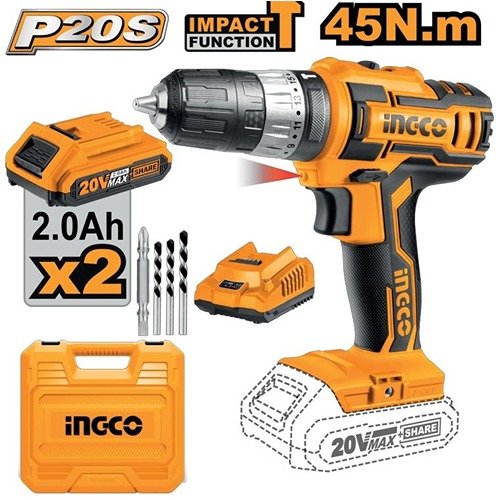 Ingco 20V Cordless Impact Drill Machine 10Mm Cidli200215