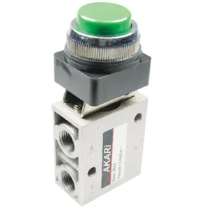 Akari 3/2 Way Plate Round Button Mechanical Valve