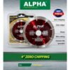 Alpha 4 Inch 9 Seg Diamond Saw Blade 110Mm Hot Press Zero Chipping