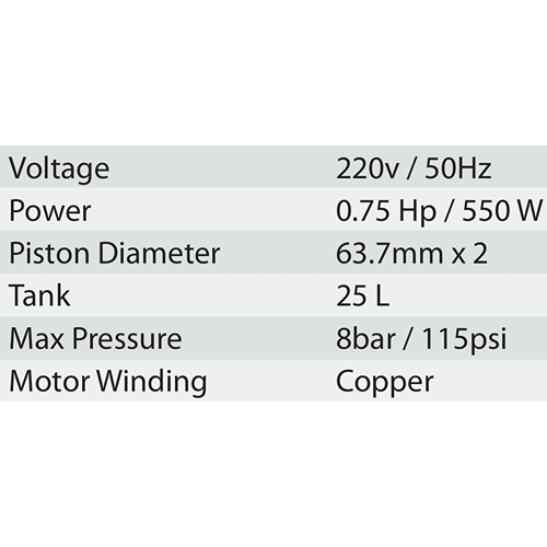 Hulk 550W Oil Free Air Compressor 25Ltr Ofc-25 - Image 2