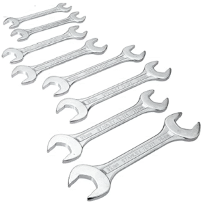 De Neers 8 Pieces Double Open End Spanner Set Chrome Plated Metric Size Mm