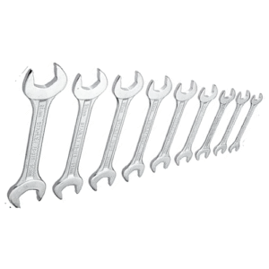 De Neers 9 Pieces Double Open End Spanner Set Chrome Plated English Size Ww