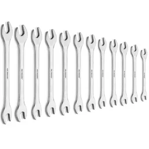 De Neers 12 Pieces Double Open End Spanner Set Elliptical Mirror Finish Metric Size Mm
