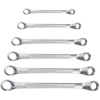 De Neers 6 Pieces Bi-Hexagon Shallow Offset Ring Spanner Set Chrome Plated Metric Size Mm