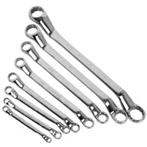 De Neers 8 Pieces Bi-Hexagon Deep Offset Ring Spanner Set Elliptical Mirror Finish Metric Size Mm