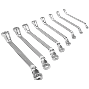 De Neers 8 Pieces Combination Ring & Open End Spanner Set Elliptical Mirror Finish Metric Size Mm