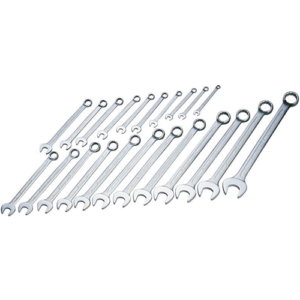 De Neers 22 Pieces Combination Ring & Open End Spanner Set Chrome Plated Metric Size Mm
