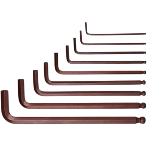 De Neers 9 Pieces Brown Ball Type Long Arm Hex Allen Key Set Dnkbhm9Lb