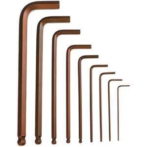 De Neers 9 Pieces Brown Long Ball Point Allen Key Set Dn-8141