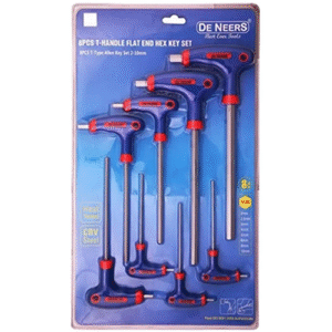 De Neers 8 Pieces Brown Two Way Hex Allen Key Set With Handle Brown Dn-Takm8