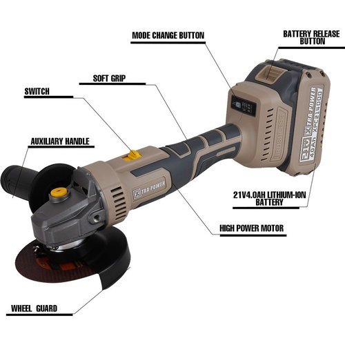 Xtra Power 4 Inch 21V Cordless Angle Grinder 100Mm Xpc-Ag-03
