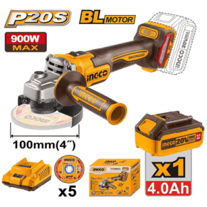 Ingco 4 Inch 20V Cordless Angle Grinder 100Mm Cagli261021