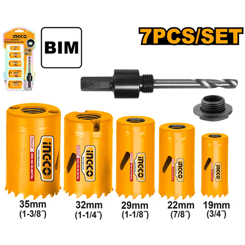 Ingco 7 Pieces Metal Hole Saw Set Akh0071