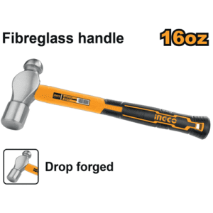 Ingco Carbon Steel Ball Pein Hammer Fiber Glass Handle