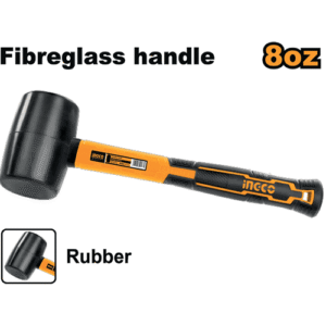 Ingco Plastic Pvc Black Rubber Hammer  Fiber Glass Handle