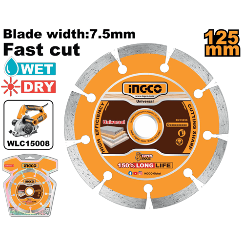 Ingco 5 Inch 9 Seg Diamond Saw Blade 125Mm