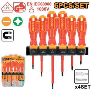 Ingco  6 Pieces Insulated Screw Driver Set Hkisd0608