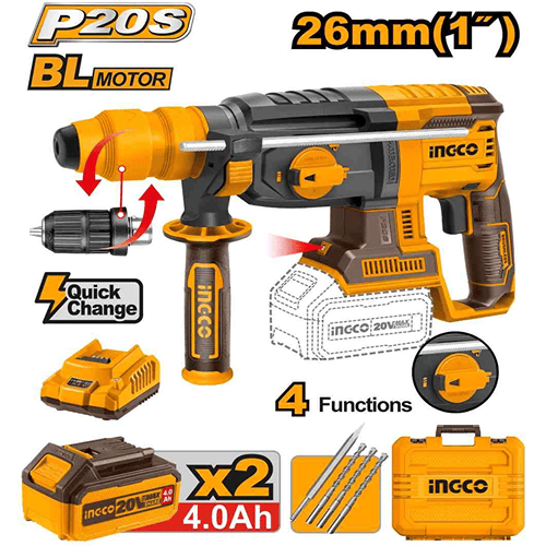 Ingco 20V Cordless Rotary Hammer 26Mm Crhli202289