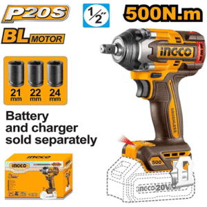 Ingco 1/2'' Square Drive Cordless Impact Wrench 20V 500 N*M Ciwli20501