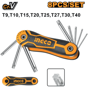 Ingco 8 Pieces Pocket Torx Allen Key Set Hhk14083